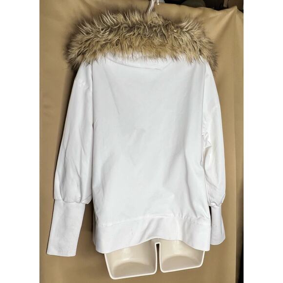 KF/KaufmanFranco Collective White Cropped Faux Fur Collar Jacket XS - Picture 8 of 14